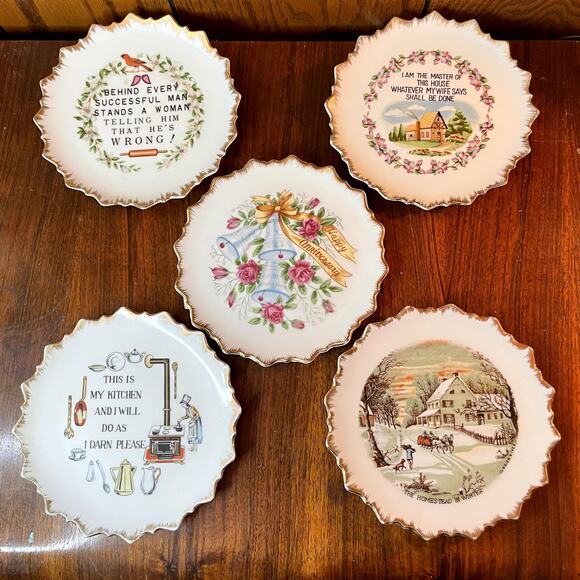 5 Vintage Plates 7.5" Japan gold trim Master - Picture 1 of 7